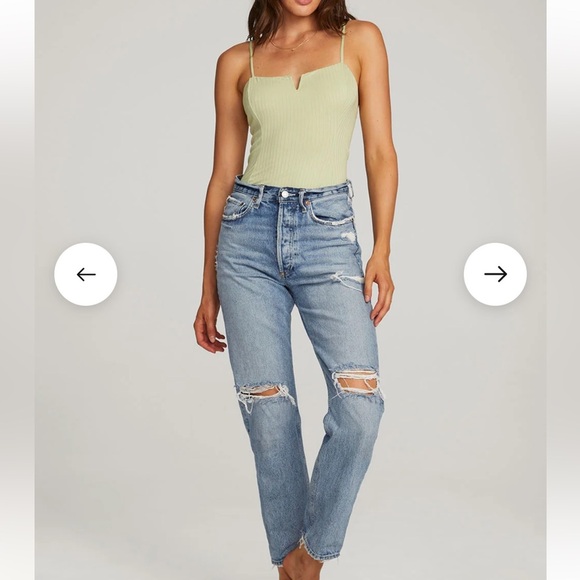 saltwater LUXE ESSENTIAL TANK BODYSUIT lime green size medium NWT - Picture 10 of 10